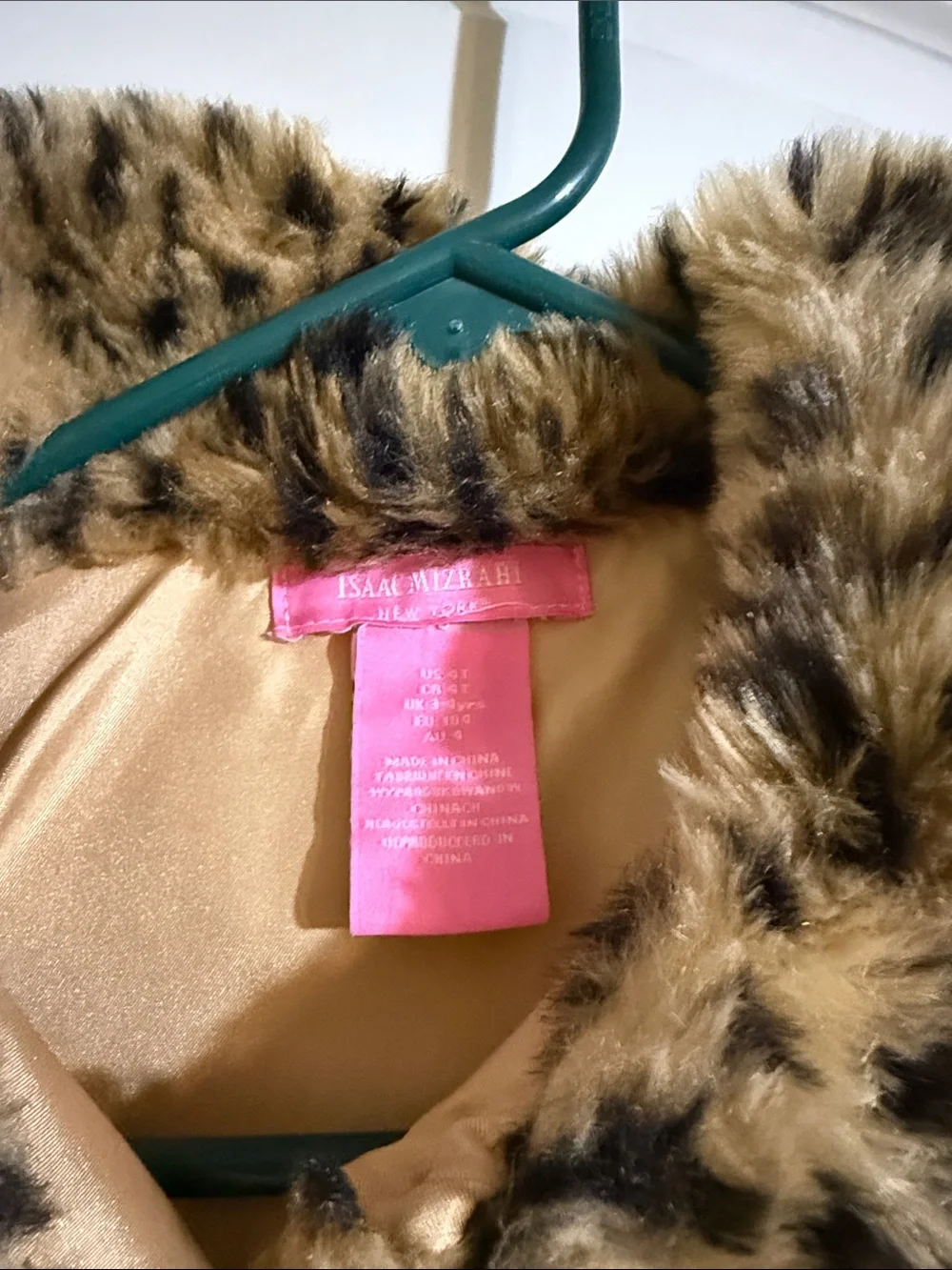 Isaac Mizrahi Girls' Leopard Print Faux Fur Coat - Brown. Size 4t
